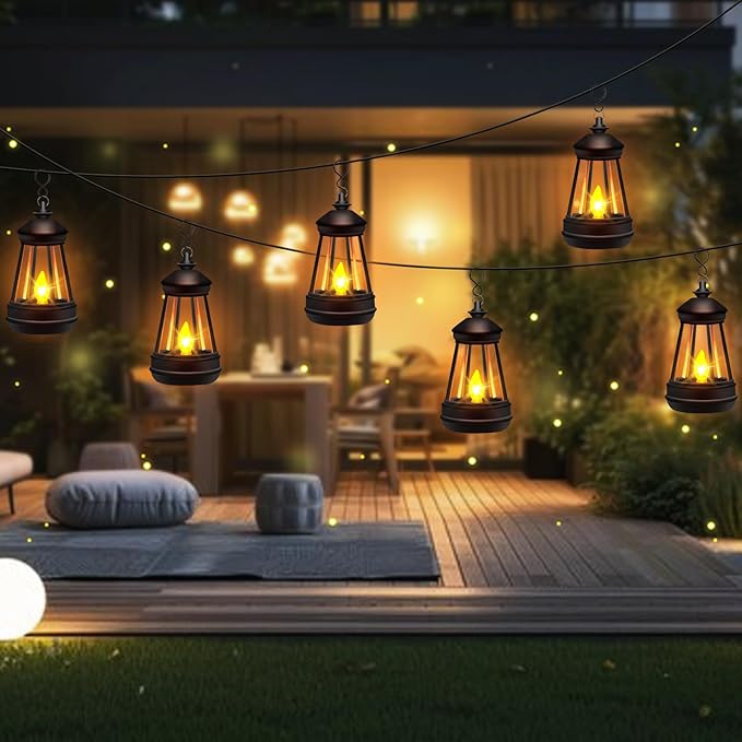 Mini Solar Lantern Lights Replacement for Outdoor Statue, Small Hanging Lantern Replacement, Waterproof Garden Decor Outdoor Lighting Decorative Lights for Yard Patio Lighting, Warm White, 2 Pack
