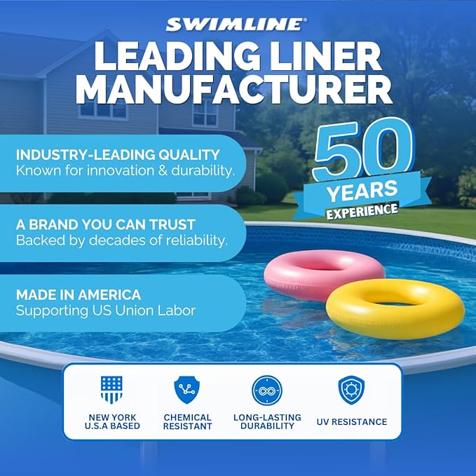 Swimline Overlap Pool Liner for Above Ground Pools, Bedrock, 18 x 34 (Oval), 48/52 Inch Wall, 25 Gauge