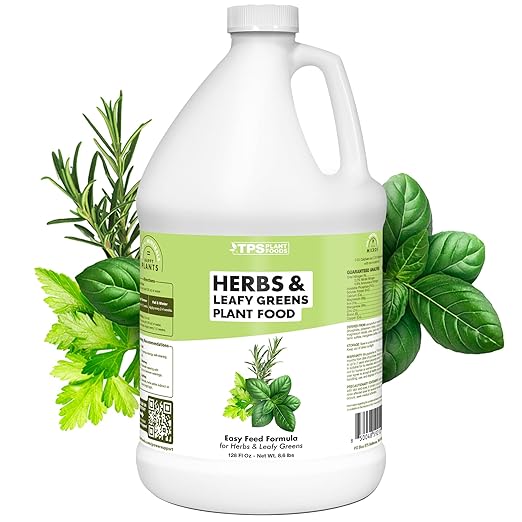 Herb Plant Food for All Edible Herbs, Leafy Greens and Veggies, Liquid Houseplant Fertilizer, 1 Gallon (128 oz)