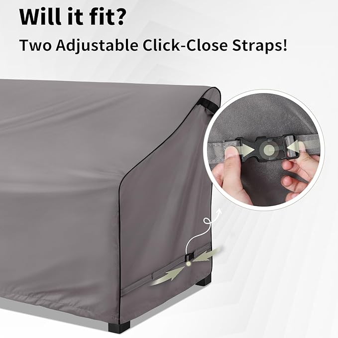 KylinLucky Outdoor Furniture Covers Waterproof, 3-Seater Patio Sofa Cover Fits up to 54W x 38D x 35H inches