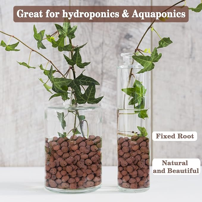 Legigo 2 LB Organic Leca Clay Pebbles for Plants, 4mm-16mm 100% Natural Leca Balls for Indoor Plants, Hydroton Clay Pebbles for Plants Hydroponic Aquaponics Growing Orchid Drainage Terrarium