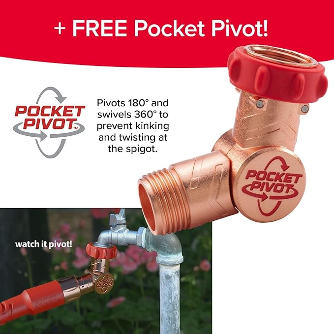 Pocket Hose Copper Head UV w/Pocket Pivot, Expandable Garden Hose 75 FT w/10 Pattern Thumb Sprayer, AS SEEN ON TV, 650psi 3/4in Ultra-Light Solid Copper Anodized Aluminum Fittings No-Kink No-Lead