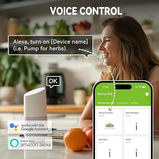 RAINPOINT Smart Automatic Watering System Pot Plants,Dual Powered,Local Control & Remote WiFi/App Control, Solar Drip Irrigation for Indoor Balcony Grow Tent Low Water Auto Shut-Off Water 10-15 Plants