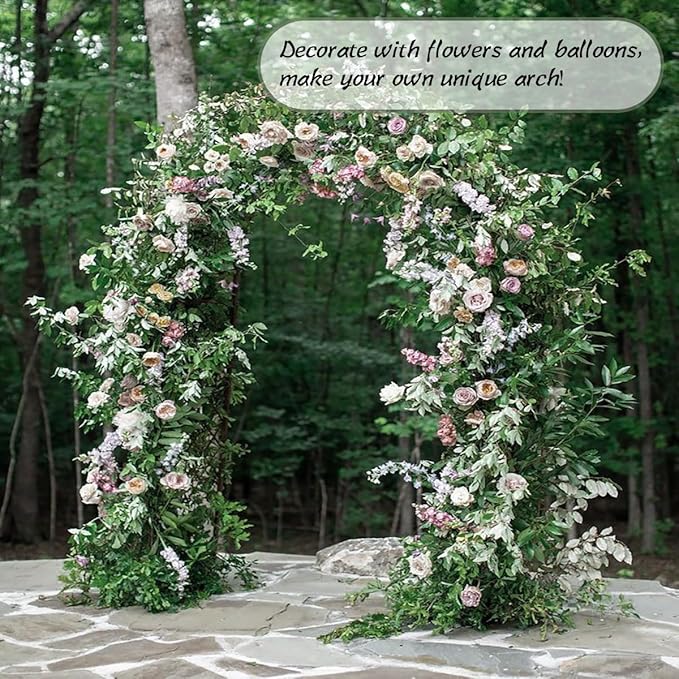 Teabelle Metal Garden Arbor Trellis, Black Arch for Climbing Plants, Wedding Outdoor Arch for Ceremony, Flowers and Plants Support Structure Stand for Lawn Patio Backyard Decoration