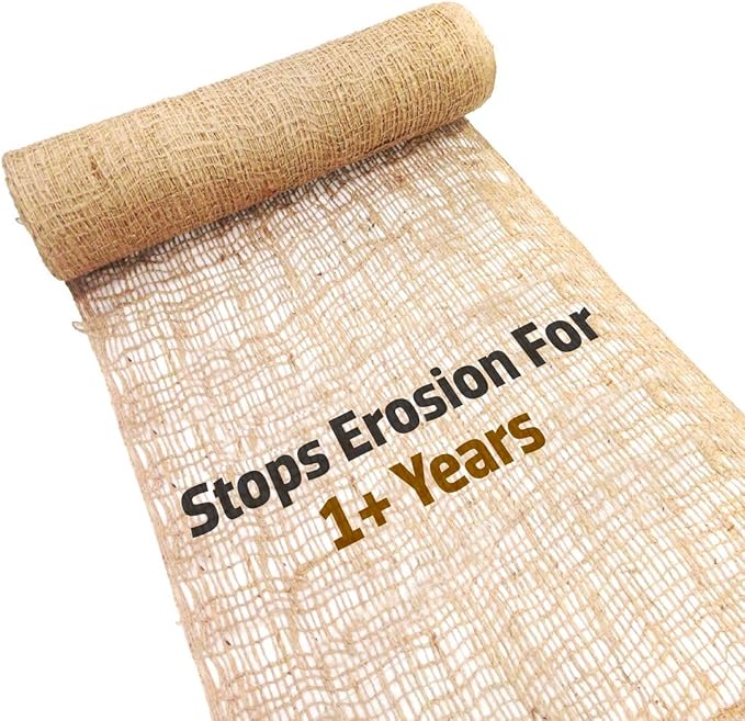 Sandbaggy Jute Netting Roll, 4 ft x 225ft - Biodegradable Erosion Control Blanket for Slopes, Hills & Drainage, Eco-Friendly, Durable Soil Stabilizer, Contractor-Approved for Landscaping (3 Rolls)