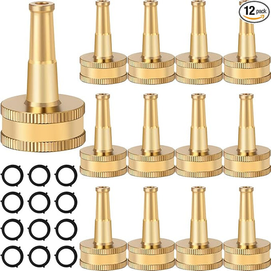 JaGely 12 Pack Sweeper Nozzle for Garden Hose Solid Brass Jet Sweeper 2" Jet Nozzle with 12 Garden Hose Rubber Washers