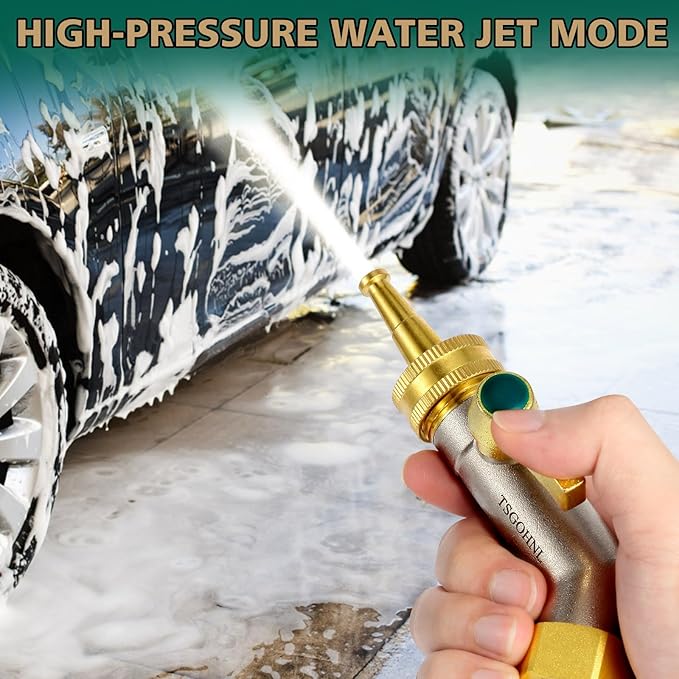 135 Degree Full Flow Garden Hose Shutoff Valve, 3/4-Inch Heavy Duty Brass Garden Hose Elbow Connector, Leak-Free Hose Adapter for Outdoor Faucets and RV Spigot Extenders