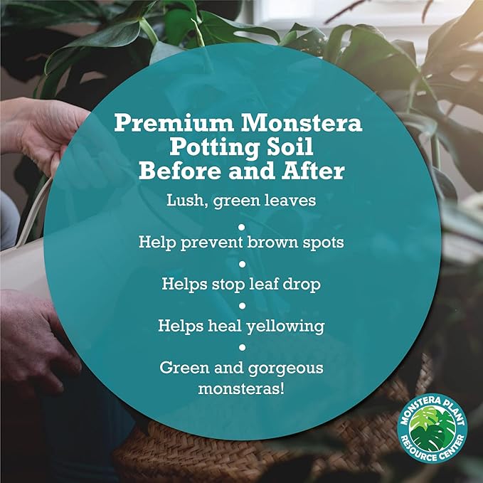 Premium Monstera Potting Soil | Quick Draining, Nutrient Rich Living Aroid Soil for Fast Growth & Healthy Root Aeration | Organic Aged Bark, Coco Coir, Perlite, Worm Castings (Large Bag)