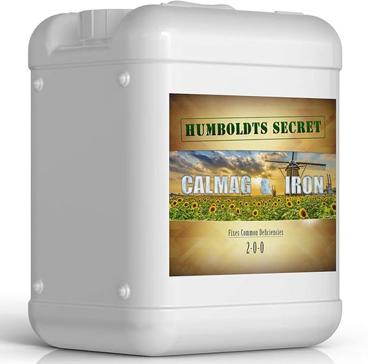Humboldts Secret CalMag & Iron | Calcium, Magnesium & Chelated Iron Nutrient Fertilizer | Hydroponic Supplies for Vegetative & Flowering Growth in Soil, Coco, Hydroponics or RO Water | 5 Gallon