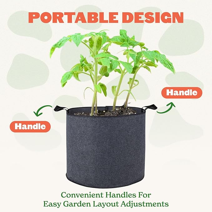 Epic Gardening 1 Pack 60 Gallon Grow Bags with Handles (Lined) - Heavy Duty Fabric Pots for Vegetables, Herbs & Flowers - Breathable Cloth Planters for Indoor & Outdoor Gardening, Moisture Retaining