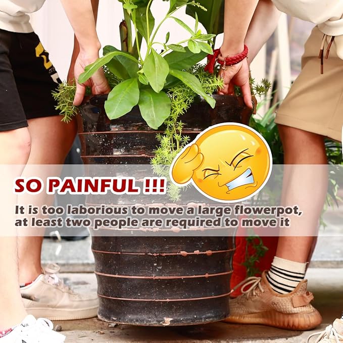 5 Pack Plant Caddy with Wheels Heavy Duty 12 Inches Metal Plant Stand with Wheels Plant dolly Rolling Plant Stand Plant Roller with Casters for Indoor and Outdoor with Plant Saucers, Bronze