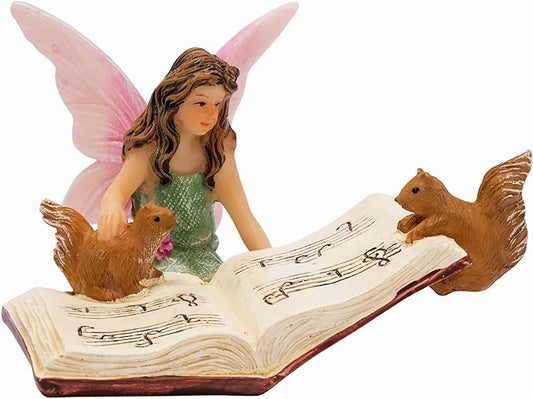 PRETMANNS Fairy Garden Fairies – Cute Accessories for Indoor or Outdoor Miniature Garden – Figurine Bonnie with Squirrels – 1 Items