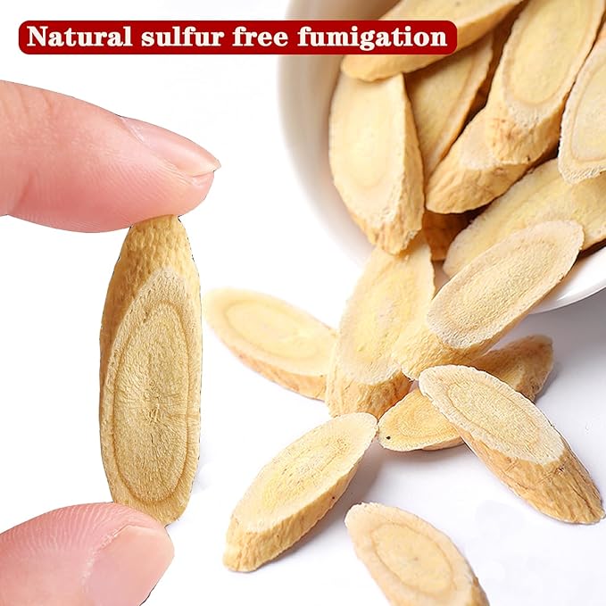 Astragalus membranaceus Astragalus Slice Natural Astragalus Root Huang Qi Astragalus Root Slices 10.5oz/300g Chinese Herbal Tea No Addition 黄芪 黄芪片