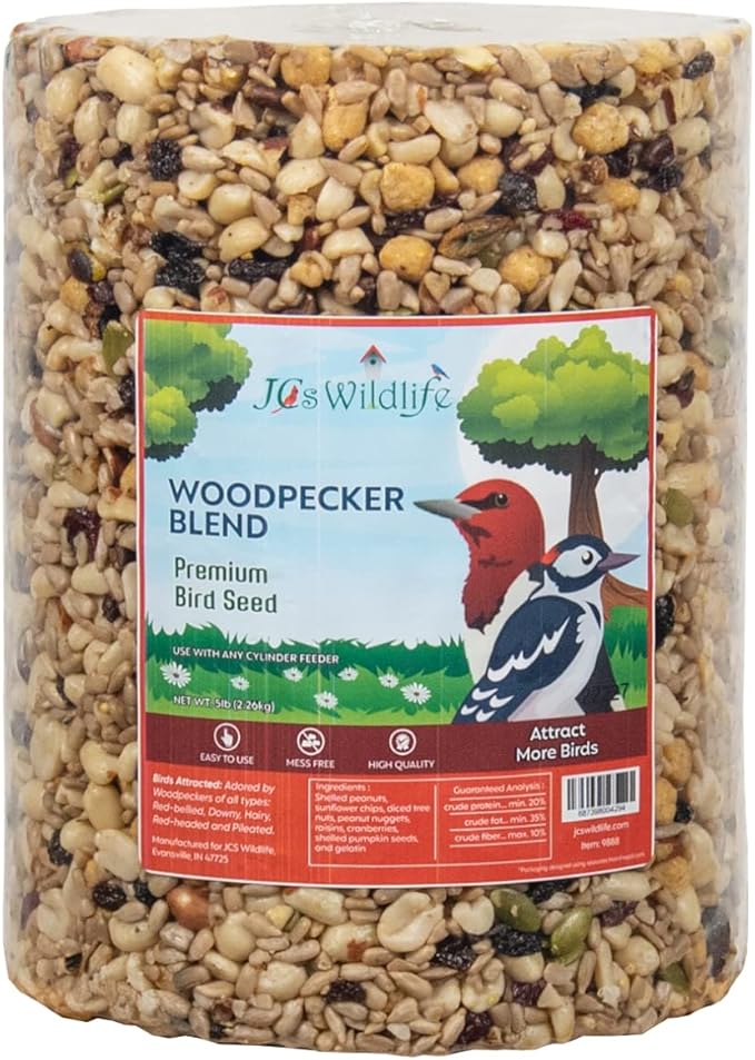 JCs Wildlife 5 Pack Premium Bird Seed Blend Large Cylinder with Hole Variety Pack