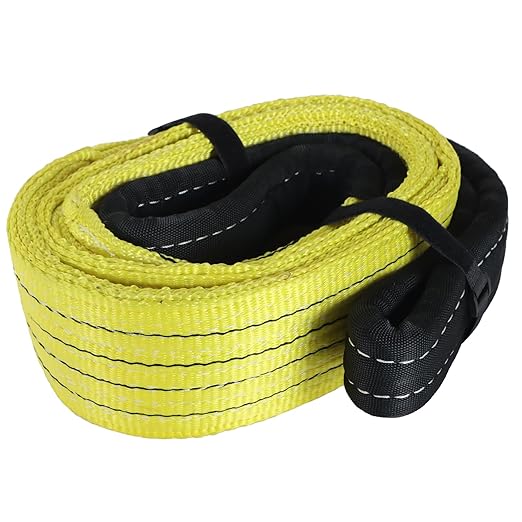 4"x8' 2-Ply Heavy Duty Lifting Sling Straps 11200 lbs Vertical Lifting Straps with Flat Eyes, Recovery lifting Tree Saver Strap for Hoisting, Winch, Truck, Towing Off-road Vehicles Equipment