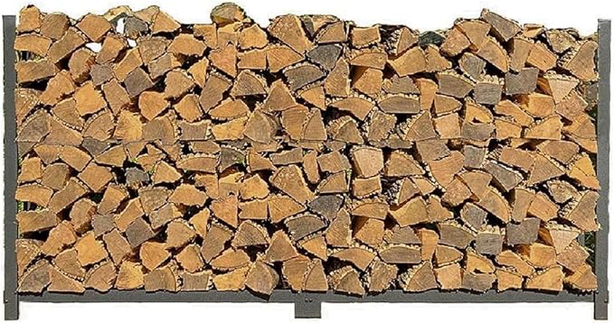 Woodhaven 10 Foot Black Firewood Log Rack With Optional Seasoning Cover - Made In The USA - Lifetime Structural Warranty - Steel Outdoor Rack with Black Texture Powder Coat Finish (No Cover)
