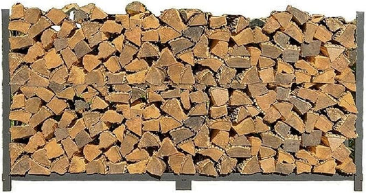 Woodhaven 10 Foot Black Firewood Log Rack With Optional Seasoning Cover - Made In The USA - Lifetime Structural Warranty - Steel Outdoor Rack with Black Texture Powder Coat Finish (No Cover)