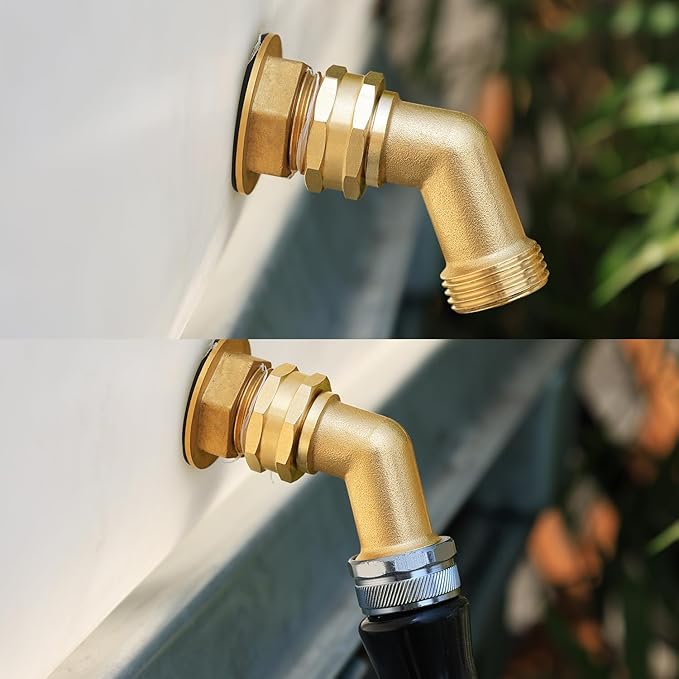 Garden Hose Elbow 3/4 Inch Thread 45 Degree Angle Hose Extension Adapter Brass Outdoor Faucet Elbow (45 Degree 3 PCS)