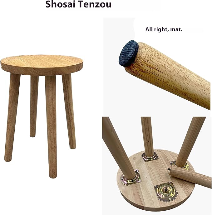 Wooden Stools Table Chair Dressing Stool Kitchen Bar Stool Side Table Round Suitable for Bedroom Living Room Dining humidifier Stand Plant Stand (Natural Wood Color)