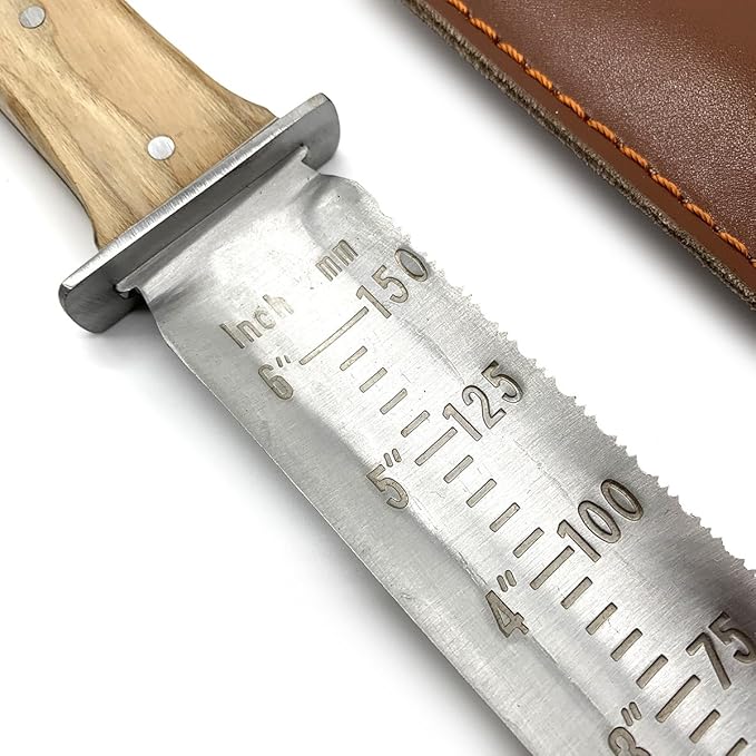 Ferry-Morse Premium Garden Hori Hori Knife & Trowel Combo Hand Tool for Weeding, Planting, Digging, 7" Stainless Steel Blade with Cutting Edge