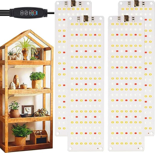 Led Grow Light,Ultra-Thin Panel Grow Lights for Indoor Plants,644LEDs Full Spectrum Grow Lights for Under Cabinet Plant, Grow Lamp with 3/9/12H Timer,10 Dimmable Levels for Plants Growing (4pcs Pro)