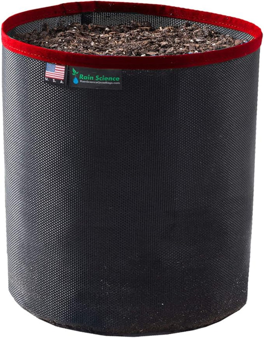 Grow Bag 2 Gallon, Planting Pots - Colorful Plant Grow Bags Pots Gardening Vegetable - Air Pruning Mesh Fabric Plant Container - (Black/Red)