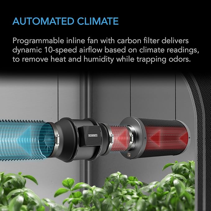 AC Infinity Advance Grow System 2x4, 2-Plant Kit, WiFi-Integrated Grow Tent Kit, Automate Ventilation, Circulation, Schedule Full Spectrum Samsung LM301H LED Grow Light, 2000D Mylar Tent