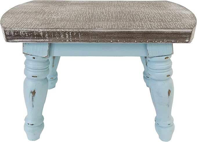 Farmhouse Wooden Step Stool - Rustic Solid Wood Design, 300lb Capacity, Sturdy Step Ladder for Kids, Kitchen, Bathroom, Vintage Home Decor
