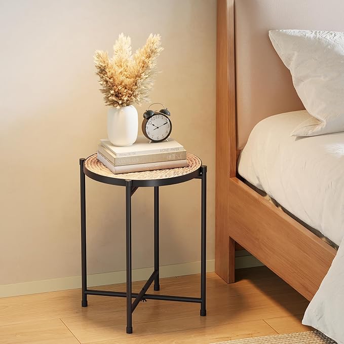 Bamworld Plant Stand Indoor Rattan Plant Table for Large Plants Tall Plant Holder Small Boho Pot Stand for Living Room Bedroom Balcony