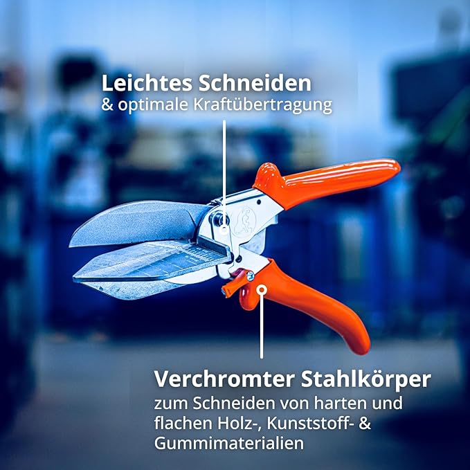 Original LÖWE Professional 3.306/HÜ Shears with Lever Transmission 90 Degree Stops and Extra Long Blade for Precise Cutting on Hard and Flat Plastic, PVC, Wood Metal