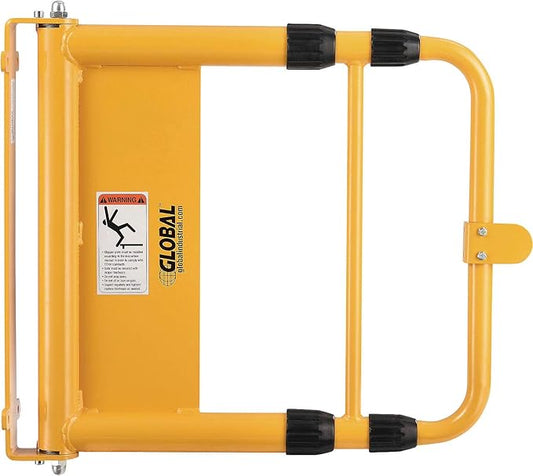 Global Industrial Universal Spring-Loaded Safety Swing Gate, 22" to 40" W Adjustable Opening, Self-Closing Safety Gate, Powder Coated High-Visibility Yellow