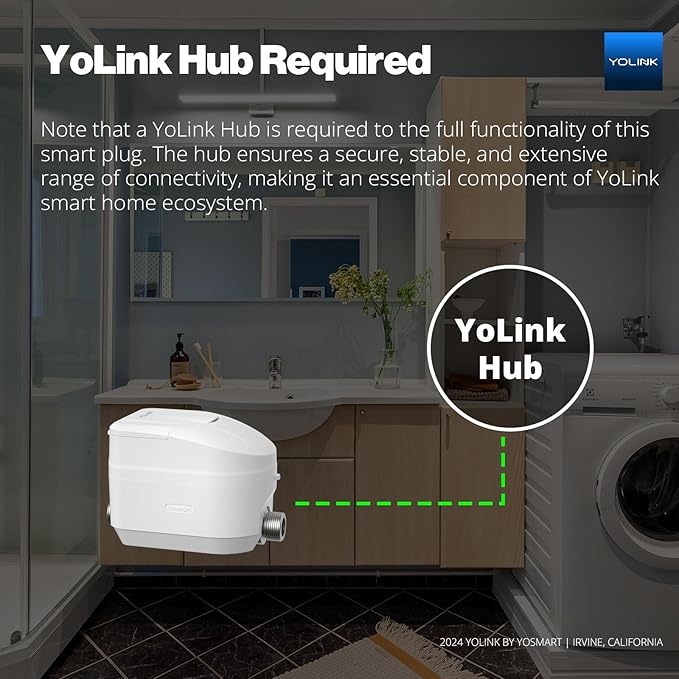 NSF Certified YoLink FlowSmart All-in-One Smart Water Meter & Auto Shutoff for 1/2" Pipes, LoRa Long-Range, Real-Time Leak Detection, 10-Year Battery, 80+ Device Ecosystem, Hub Required