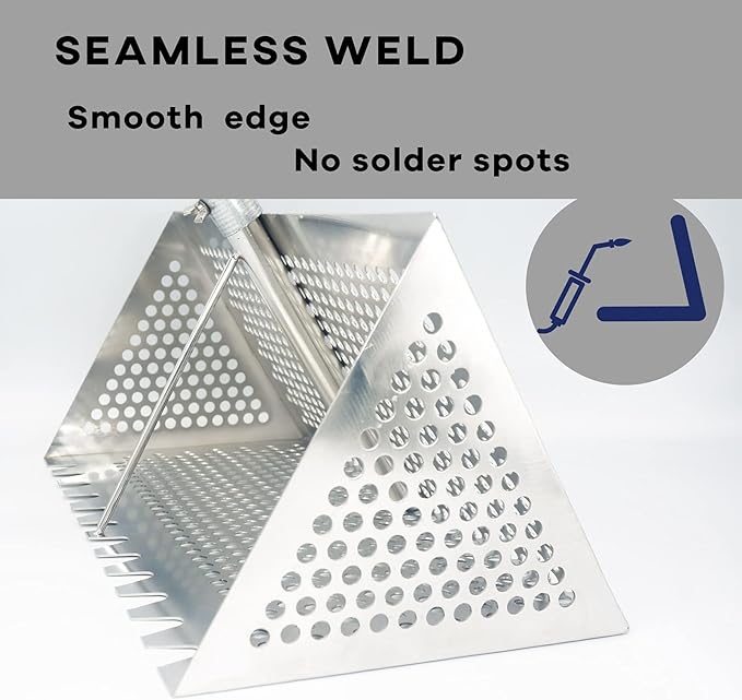 Sand Fleas Rake, Stainless Steel Sand Sifter, Detachable 47 Inches Long Handle, 15.7 Inches Width Basket, Sand Crab Catcher with Sharp Teeth,Collapsible Sand Fleas Catcher for Travelling.