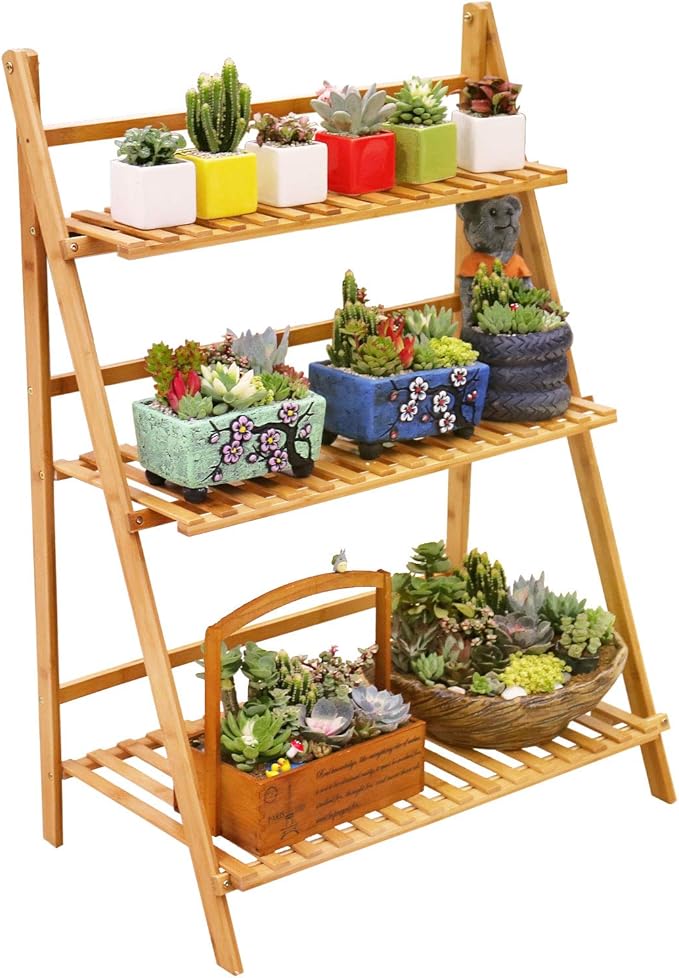 Ufine Bamboo Ladder Plant Stand - Thumbnail 2
