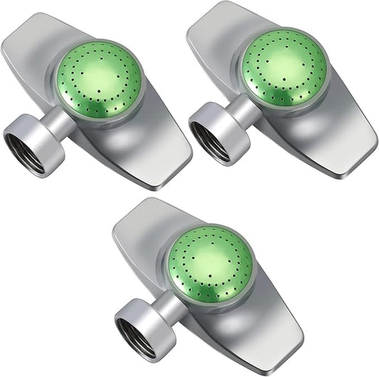 Honoson Metal 360 Degree Circle Pattern Spot Sprinkler for Yard with Gentle Water Flow Adjustable Sprinkler Head for Small Area Lawn Garden Watering(Green,3 Pieces)