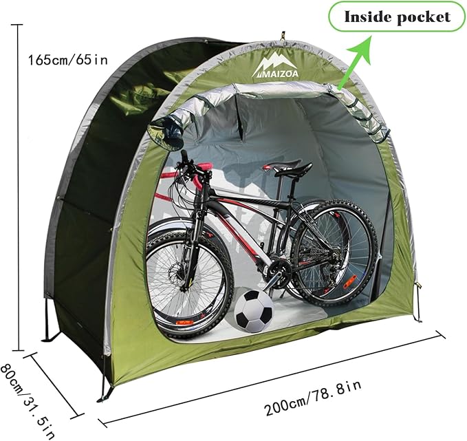 78.8 x 31.5 x 65 in Foldable Bicycle Tent, Outdoor Aluminum Alloy Bracket Bicycle Storage shed, Portable Thick Waterproof Fabric, Neat Tent Bicycle Cover, Storage of 2 Bicycles or tricycles