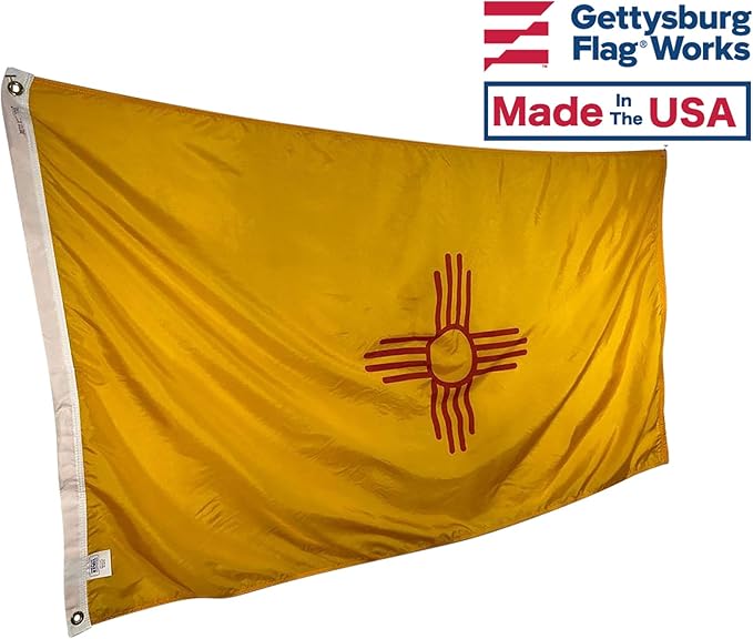 2x3' New Mexico State Flag - All Weather Nylon & Reinforced Fly End Stitching - Made in the USA