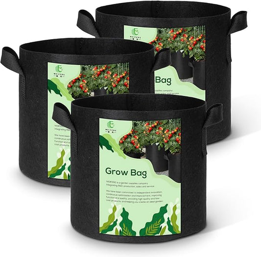 WEIFENG 3-Pack 40 Gallon Grow Bags, XL Heavy Duty Fabric Planter with Handles for Extra Large Trees, Big Shrubs