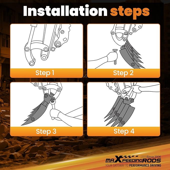 maXpeedingrods Mini Excavator Rake, Wide Backhoe Rake for 0.8-1.5T Excavators, Hydraulic Tilt Excavator & Backhoe Attachment for Excavator