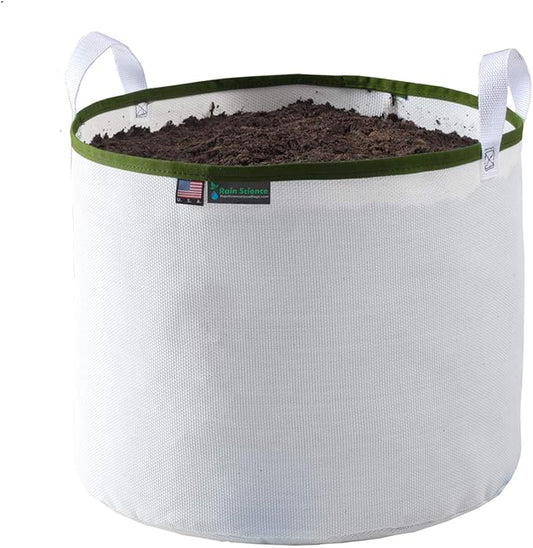 Grow Bag 10 Gallon, Planting Pots - Colorful Plant Grow Bags Pots Gardening Vegetable - Air Pruning Mesh Fabric Plant Container - (White/ODGreen)