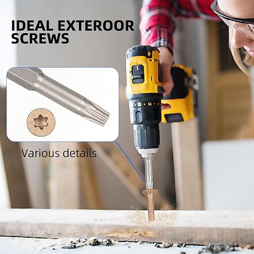 Deck Screws #10 x 4’’, T25 Star Torx Drive Flat Head Wood Screws, Brown, 5lb