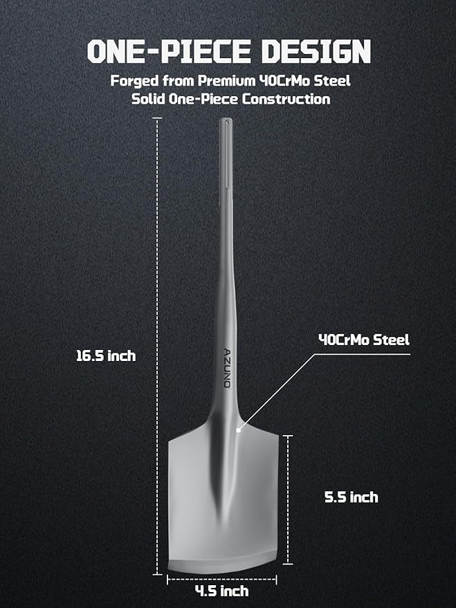 AZUNO SDS Max Clay Spade Bit, 4-1/2" x 17" Heavy-Duty Steel Shovel Bit for Rotary Hammer & Jack Hammer, for Digging in Clay, Soil, Gravel, Sandstone, Adobe