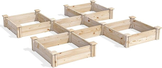 Greenes Fence Original Pine Raised Garden Bed, X Shape, 6' x 6' x 7" - Made in USA with American Pine