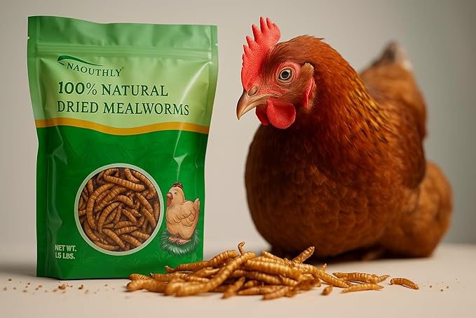 Bulk Dried Mealworms 10Lb Bag -Premium Non-GMO Dried Mealworms for Chicken, Nutritious High Protein - 100% Natural for Laying Hens, Birds, Ducks, Chicken Feed