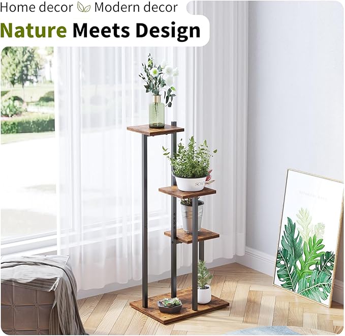 3 Tier Plant Stand Indoor, Tiered Plant Stands for Indoor Plants Multiple, Corner Flower Stand for Living Room, Multi-Layer Vintage Design Plant Shelf