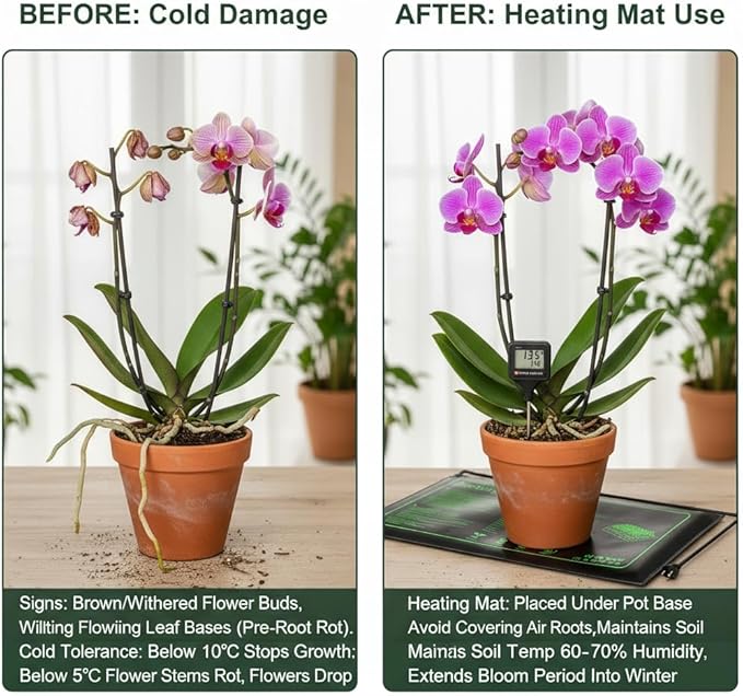 Heating Mats for Plants with Thermostat Controller （ Green ，10×20"-2P-Adjustable）
