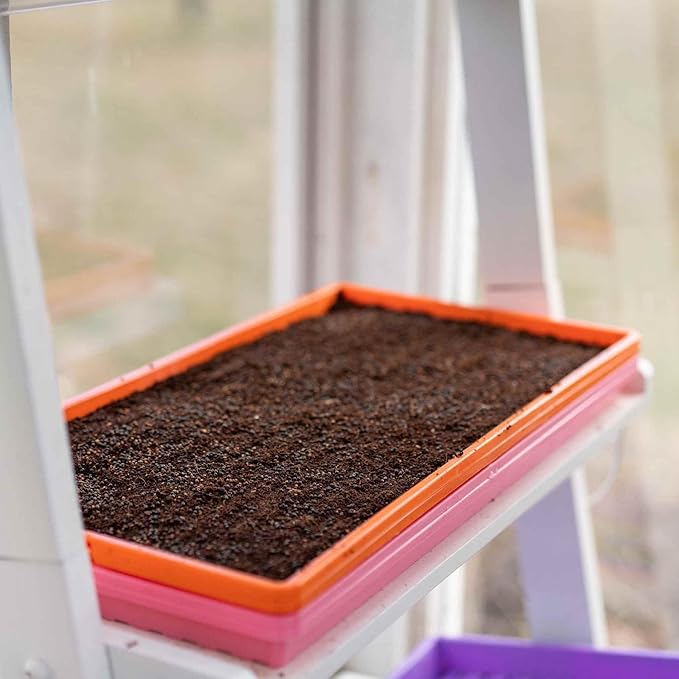 Bootstrap Farmer Microgreen 1020 Trays, Orange 10 Pack, Extra Strength with Holes Shallow Seed Plant Tray Grow Microgreens Wheatgrass Fodder Sprouting
