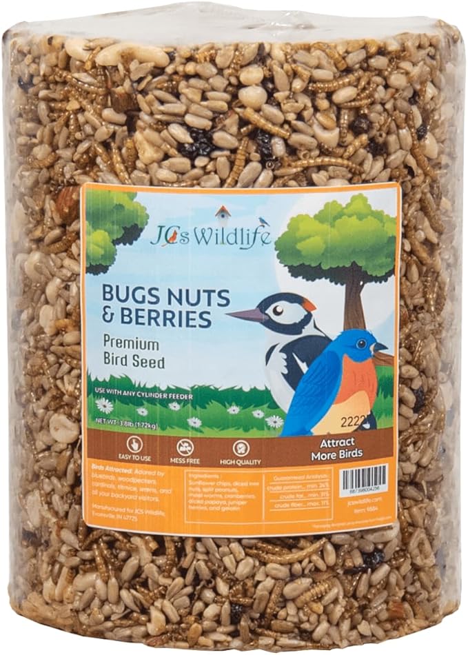 JCs Wildlife 5 Pack Premium Bird Seed Blend Large Cylinder with Hole Variety Pack