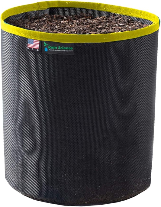 Grow Bag 1 Gallon, Planting Pots - Colorful Plant Grow Bags Pots Gardening Vegetable - Air Pruning Mesh Fabric Plant Container - (Black/Yellow)