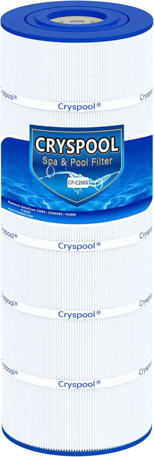 Cryspool® C200S Filter Compatible with CX200XRE, SwimClear C200S, C200S, C-9442, PA200S, 200 Sq. Ft Pool Filter Cartridge, 1 Pack